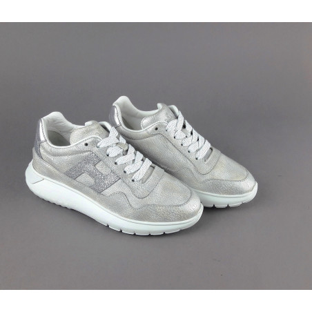 Hogan - - Sa Interactive3 Junior Pelle Vintage Argento H Pelle Glitter Prezzo 190,00