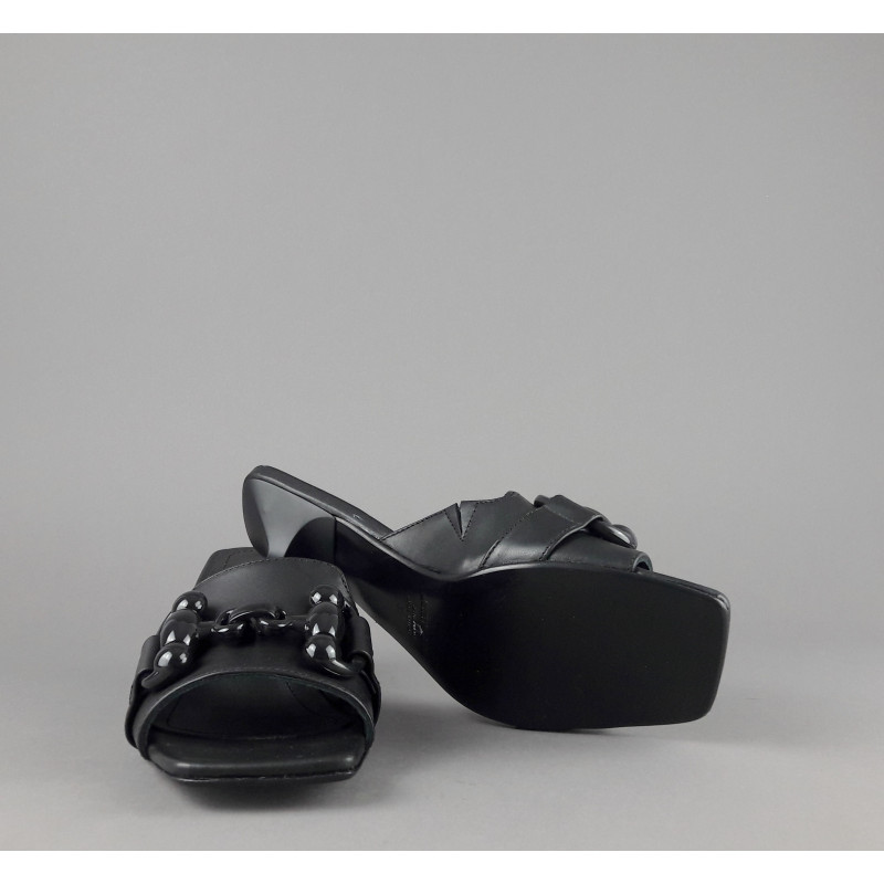 Janet & Janet Sandalo Donna Victoria Pelle Nero Prezzo 190,00