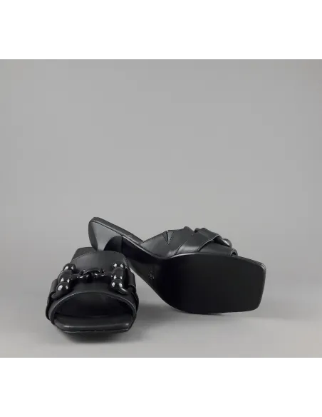 Janet & Janet - - Sandalo Donna Victoria Pelle Nero Prezzo 190,00