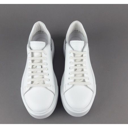 Frau Sneaker Donna Pelle Liscia Bianco Spoiler Paillettes Prezzo 140,00