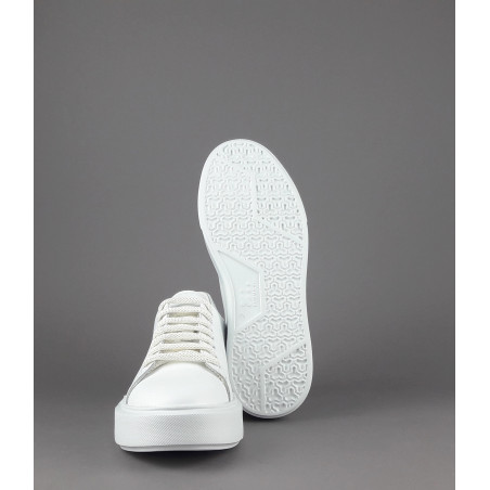 Frau Sneaker Donna Pelle Liscia Bianco Spoiler Paillettes Prezzo 140,00