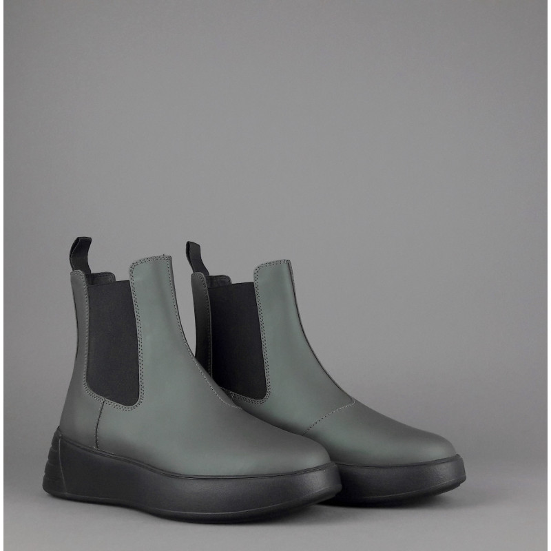 Hogan Stivaletto Rebel Donna H562 Pelle Gommata Verde Militare Prezzo 370,00