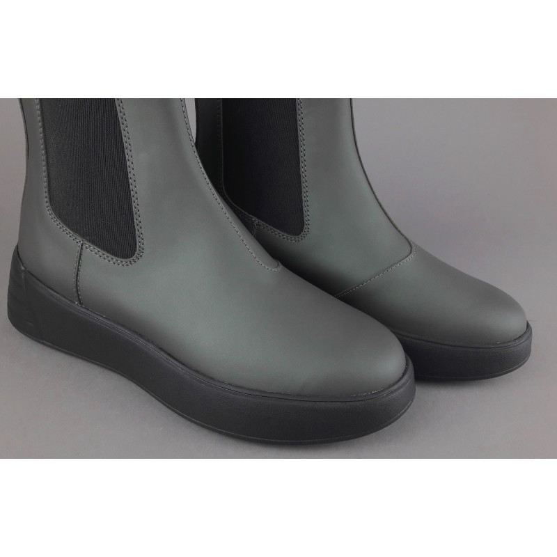 Hogan Stivaletto Rebel Donna H562 Pelle Gommata Verde Militare Prezzo 370,00