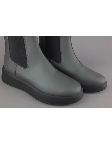 Hogan " Stivaletto Rebel Donna H562 Pelle Gommata Verde Militare Prezzo 370,00