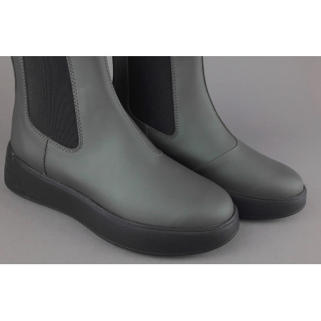 Hogan Stivaletto Rebel Donna H562 Pelle Gommata Verde Militare Prezzo 370,00