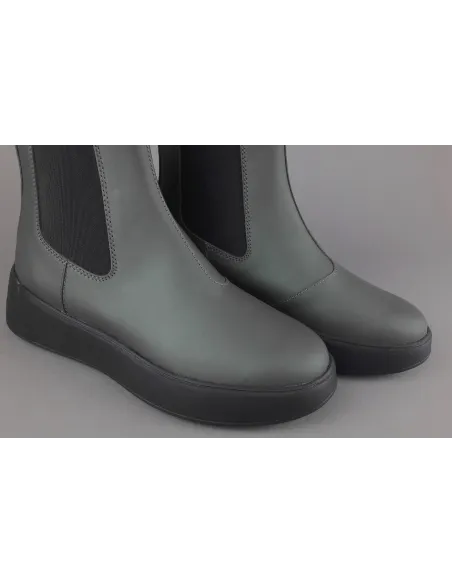 Hogan Stivaletto Rebel Donna H562 Pelle Gommata Verde Militare Prezzo 370,00