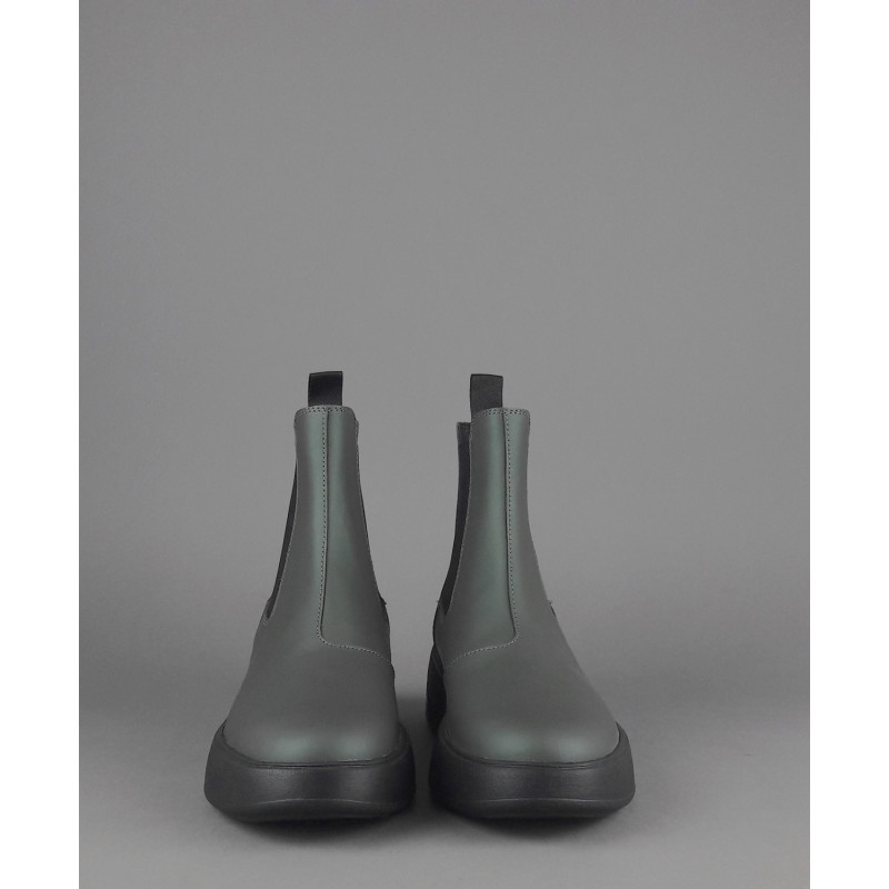 Hogan Stivaletto Rebel Donna H562 Pelle Gommata Verde Militare Prezzo 370,00