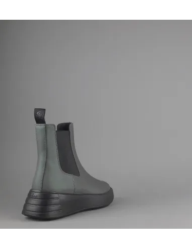 Hogan " Stivaletto Rebel Donna H562 Pelle Gommata Verde Militare Prezzo 370,00