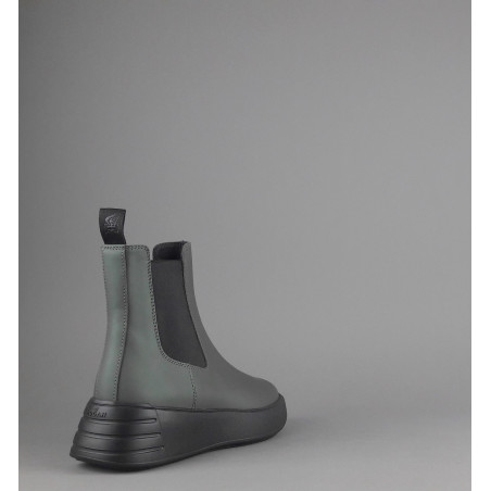 Hogan Stivaletto Rebel Donna H562 Pelle Gommata Verde Militare Prezzo 370,00