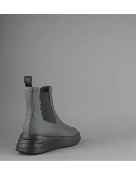 Hogan Stivaletto Rebel Donna H562 Pelle Gommata Verde Militare Prezzo 370,00