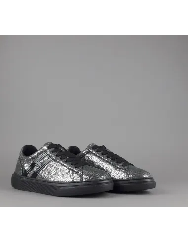 Hogan " Sneakers H365 Donna Pelle Craquelé Piombo Argento H Canaletto Prezzo 270,00