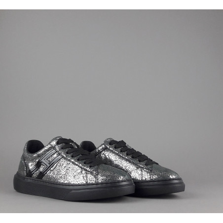 Hogan " Sneakers H365 Donna Pelle Craquelé Piombo Argento H Canaletto Prezzo 270,00