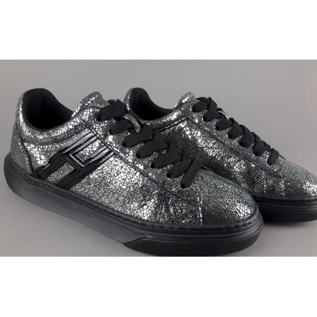 Hogan " Sneakers H365 Donna Pelle Craquelé Piombo Argento H Canaletto Prezzo 270,00
