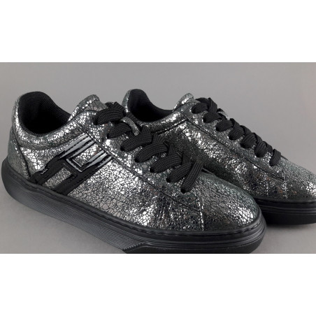 Hogan " Sneakers H365 Donna Pelle Craquelé Piombo Argento H Canaletto Prezzo 270,00
