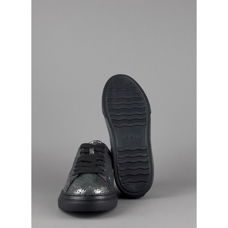 Hogan " Sneakers H365 Donna Pelle Craquelé Piombo Argento H Canaletto Prezzo 270,00