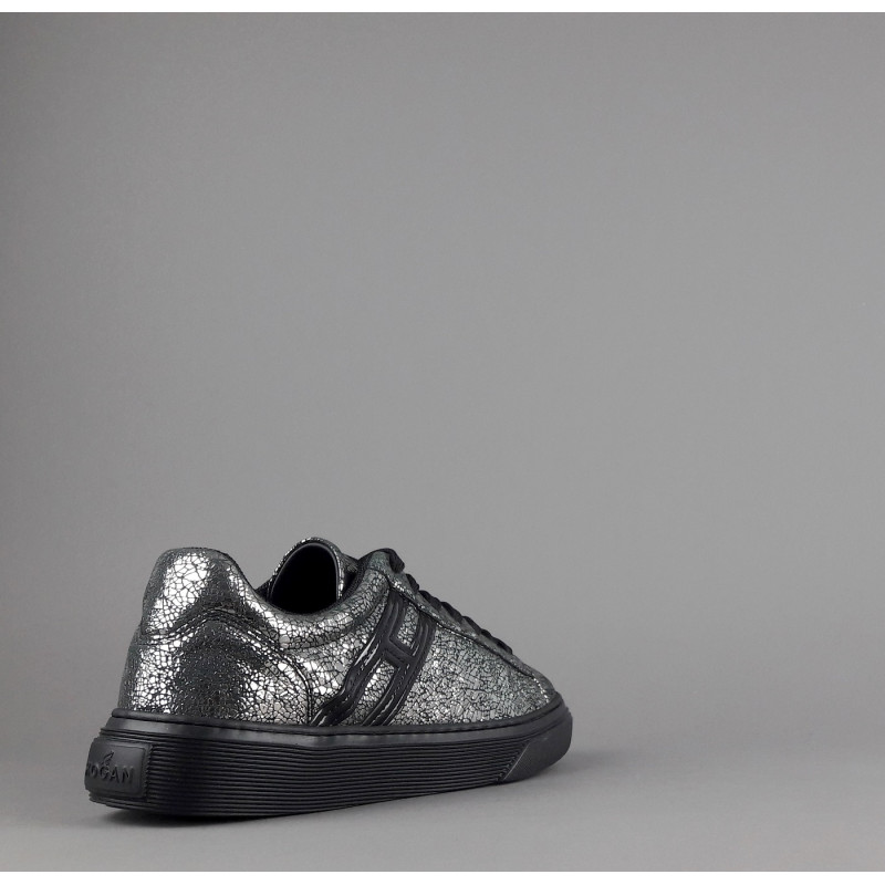 Hogan " Sneakers H365 Donna Pelle Craquelé Piombo Argento H Canaletto Prezzo 270,00