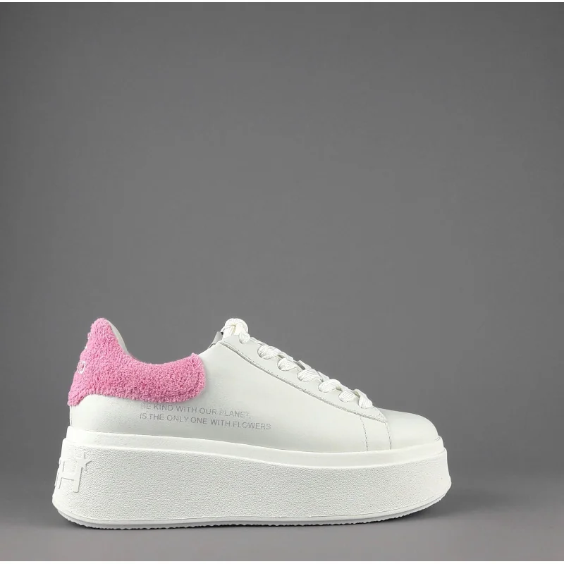 ASH - - Sneakers Donna Moby Be Kind Pelle Bianco Spoiler Rosa Prezzo 200,00