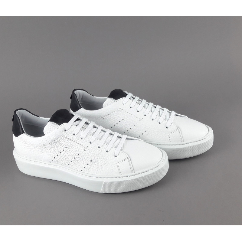 Barrett --- Sneakers Uomo Vitello Bottalato Bianco Spoiler Nero Prezzo 320,00