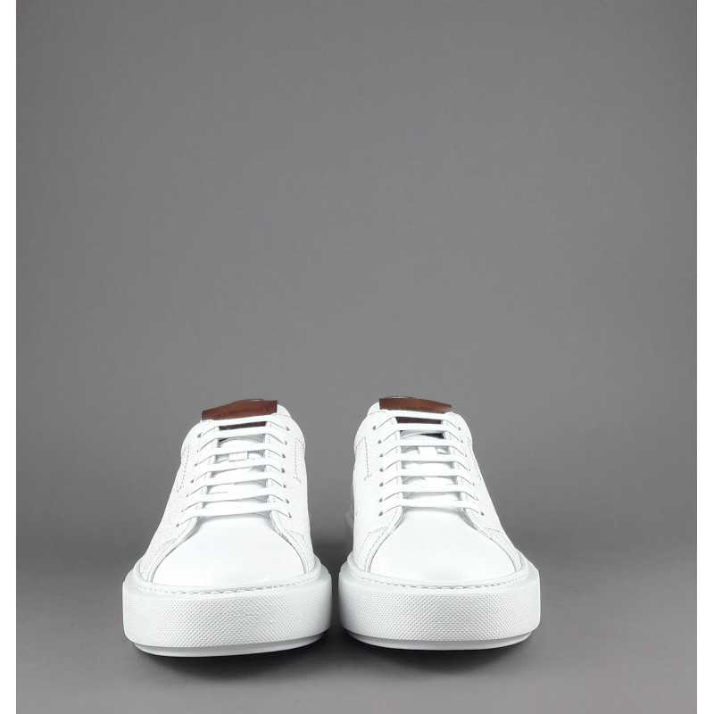 Barrett - - Sneakers Uomo Vitello Bottalato Bianco Spoiler Cuoio Prezzo 320,00