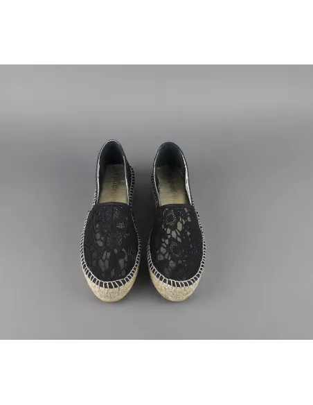 Espadrilles Scarpa Donna Merletto E Glitter Nero Prezzo 110,00