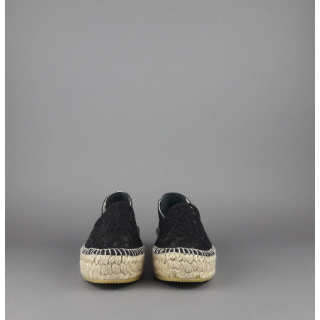 Espadrilles Scarpa Donna Merletto E Glitter Nero Prezzo 110,00