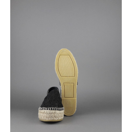 Espadrilles Scarpa Donna Merletto E Glitter Nero Prezzo 110,00