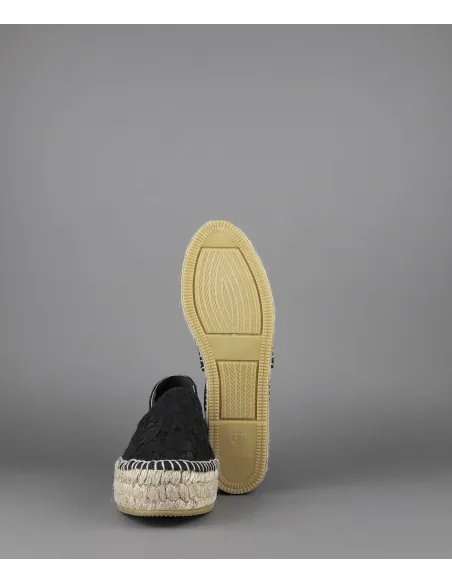 Espadrilles Scarpa Donna Merletto E Glitter Nero Prezzo 110,00