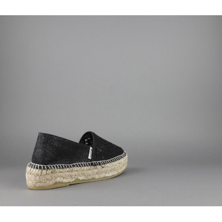 Espadrilles Scarpa Donna Merletto E Glitter Nero Prezzo 110,00