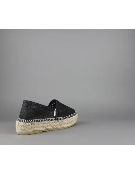 Espadrilles Scarpa Donna Merletto E Glitter Nero Prezzo 110,00