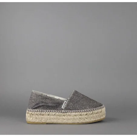 Espadrilles Scarpa Donna Tessuto Lurex Piombo Con Riflessi Oro Prezzo 100,00