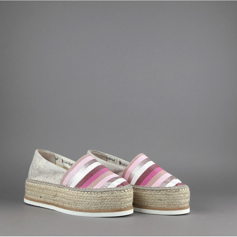 Espadrilles Scarpa Donna Macaron Tessuto Fuxia Rosa Prezzo 120,00