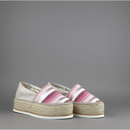 Espadrilles Scarpa Donna Macaron Tessuto Fuxia Rosa Prezzo 120,00