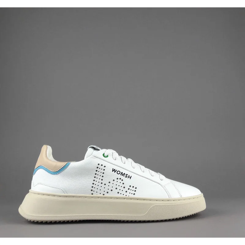 Womsh Sneakers Uomo Snik Pelle Bianco Beige Prezzo 220,00