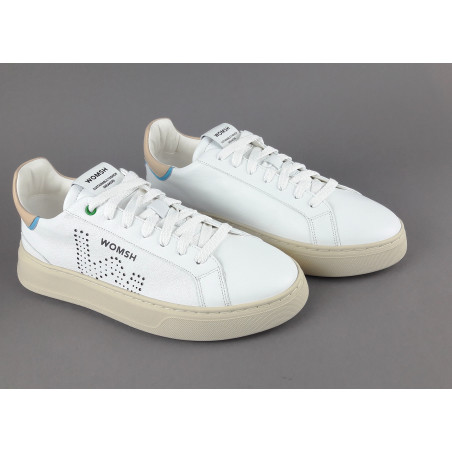 Womsh Sneakers Uomo Snik Pelle Bianco Beige Prezzo 220,00
