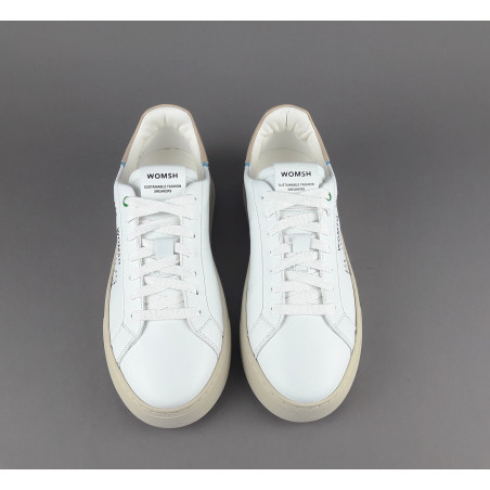 Womsh Sneakers Uomo Snik Pelle Bianco Beige Prezzo 220,00