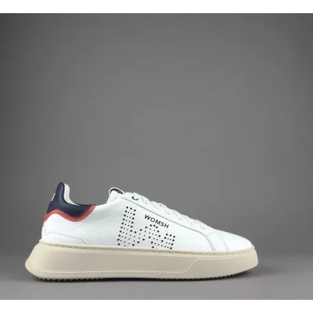 Womsh - - Sneakers Uomo Snik Pelle Bianco Blu Scuro Prezzo 220,00