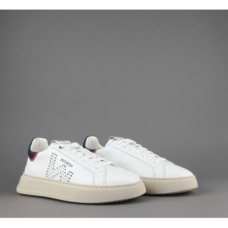 Womsh - - Sneakers Uomo Snik Pelle Bianco Blu Scuro Prezzo 220,00