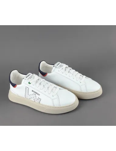 Womsh Sneakers Uomo Snik Pelle Bianco Blu Scuro Prezzo 220,00