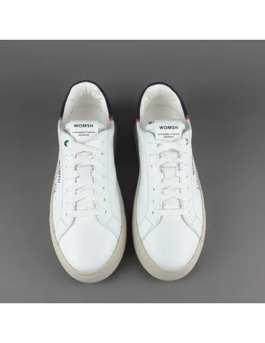 Womsh Sneakers Uomo Snik Pelle Bianco Blu Scuro Prezzo 220,00