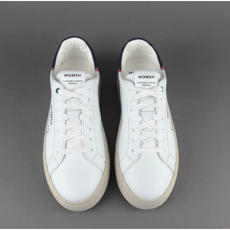 Womsh - - Sneakers Uomo Snik Pelle Bianco Blu Scuro Prezzo 220,00