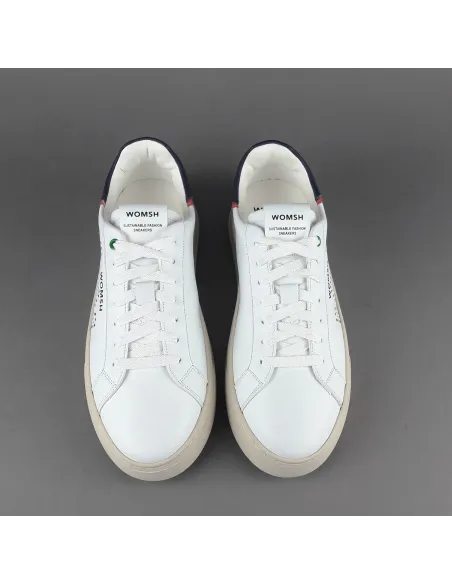 Womsh - - Sneakers Uomo Snik Pelle Bianco Blu Scuro Prezzo 220,00