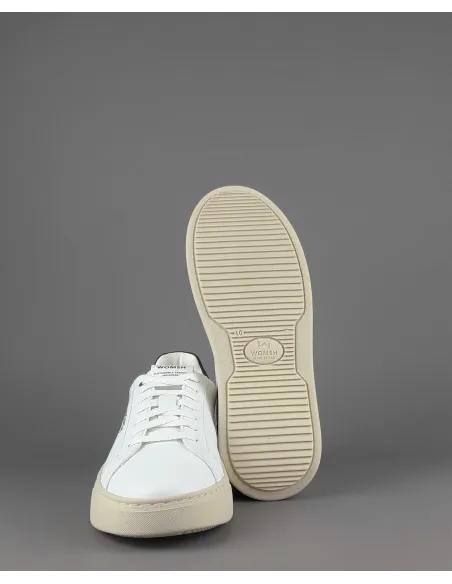 Womsh - - Sneakers Uomo Snik Pelle Bianco Blu Scuro Prezzo 220,00