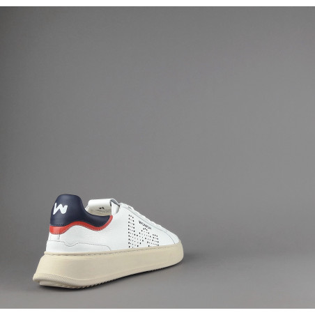 Womsh - - Sneakers Uomo Snik Pelle Bianco Blu Scuro Prezzo 220,00