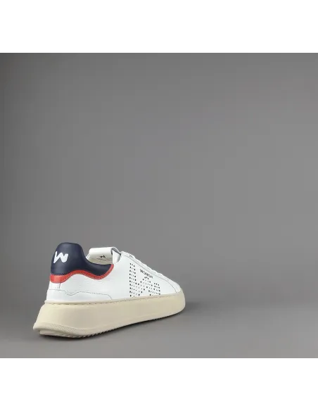 Womsh - - Sneakers Uomo Snik Pelle Bianco Blu Scuro Prezzo 220,00