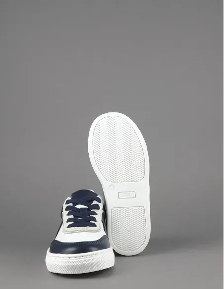 Tod's - - Sneakers Junior 06J Pelle Bianco/Blu Scuro Fascia Logata Prezzo 230,00