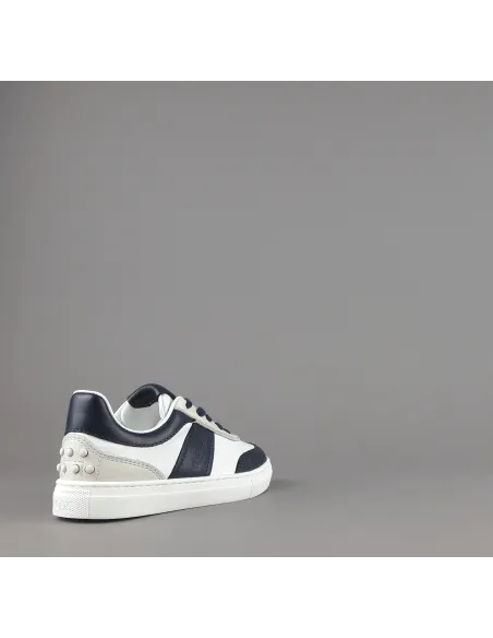 Tod's - - Sneakers Junior 06J Pelle Bianco/Blu Scuro Fascia Logata Prezzo 230,00