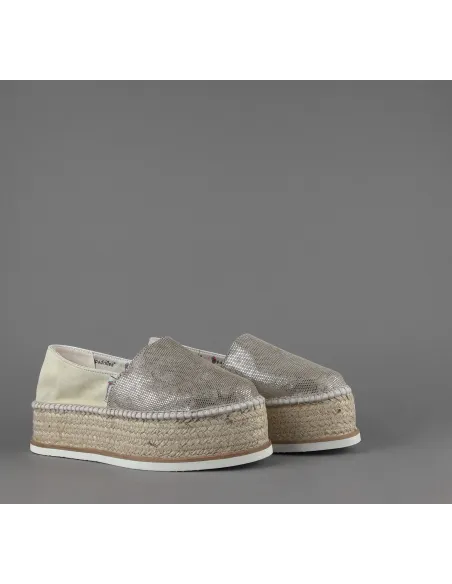 Espadrilles Scarpa Donna Camoscio Stampa Metal Mastice Prezzo 135,00