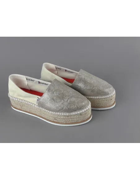 Espadrilles Scarpa Donna Camoscio Stampa Metal Mastice Prezzo 135,00