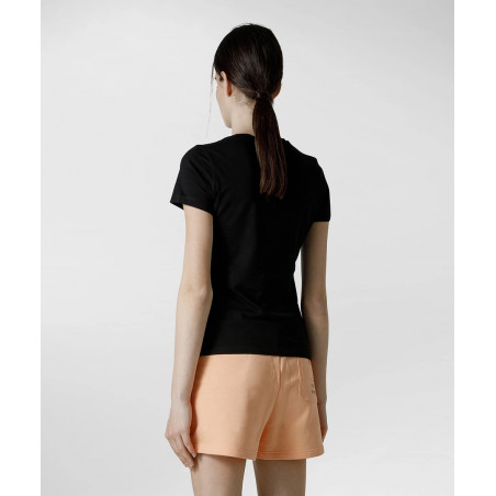 Peuterey T-Shirt Donna Jersey Di Cotone Stretch Nero Stampa Metal Lettering Prezzo 70,00