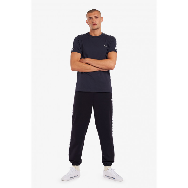 Fred Perry T-Shirt Uomo Ringer Cotone Blu Scuro Con Fettuccia Prezzo 68,00